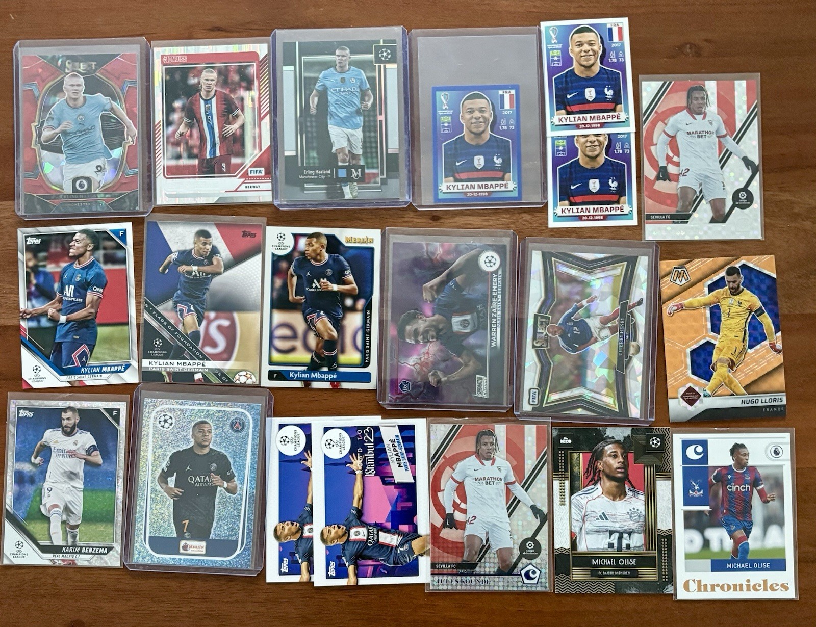 Haaland, Saka, Mbappe, Victor Munoz + More - Huge Lot Rookies Parallels Base view 18