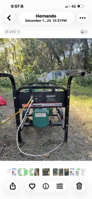 #ad Coleman Generator 8 Hrs Power Brigs Stratton Engine 4000 Wattage Green Framed G $155.00