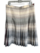Vintage Pendleton Women  s Size 14 Gray Plaid Reversible Virgin Wool Skirt