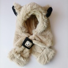 Gedaybe Scarf Hat with Fox Ears - Women's One Size Fits Most, Camel Brown