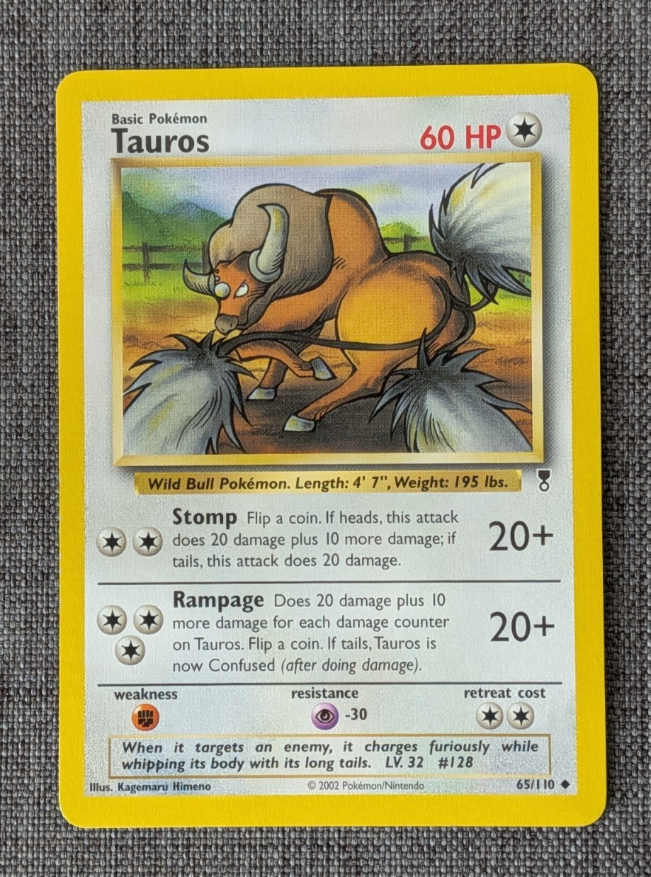 Tauros #65 | 2002 Pokemon Legendary Collection 65/110