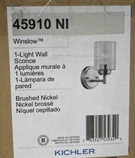 Kichler 45910NI Winslow 1-Light Indoor Wall Sconce Light - Brushed Nickel READ*