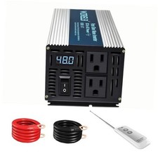 W Pure Sine Wave InverterV DC to 110V 120V AC Power Converter with LED 500 48