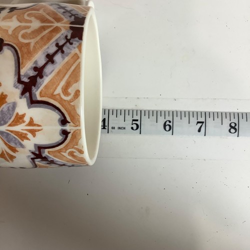 Taza Anthropologie Monograma K Inspiración Marroquí Patrón Azulejo Cerámica 3.75" - Imagen 7 de 14