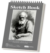 Sketch Book - 9"x12" Spiral Bound Drawing Pad, 1 Pack of 100 Sheets, Sketch Pad