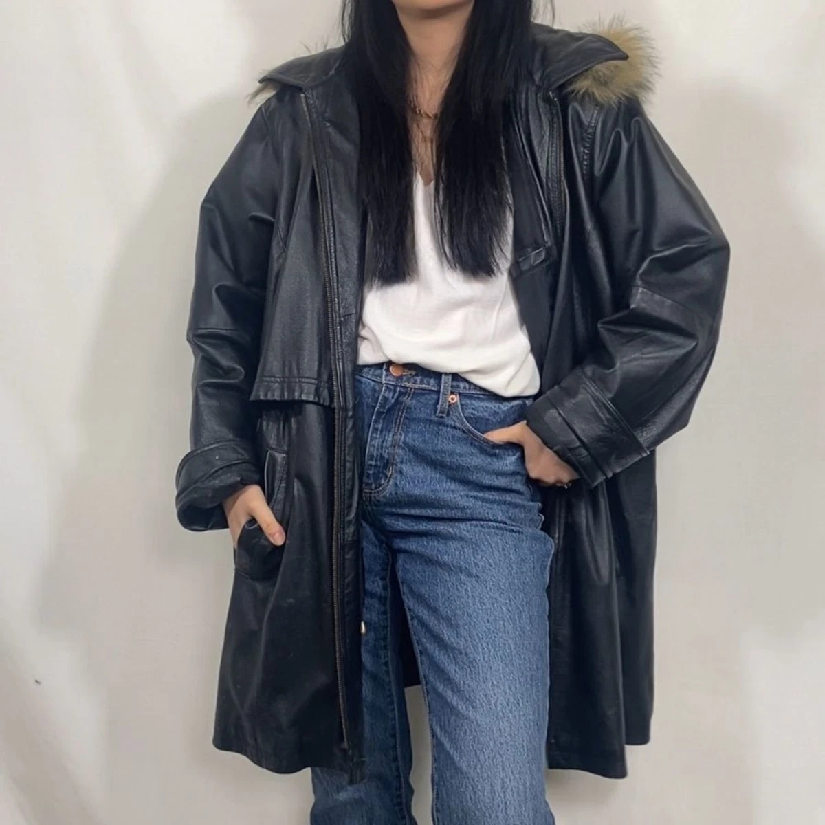 Veranesi leather coat sale