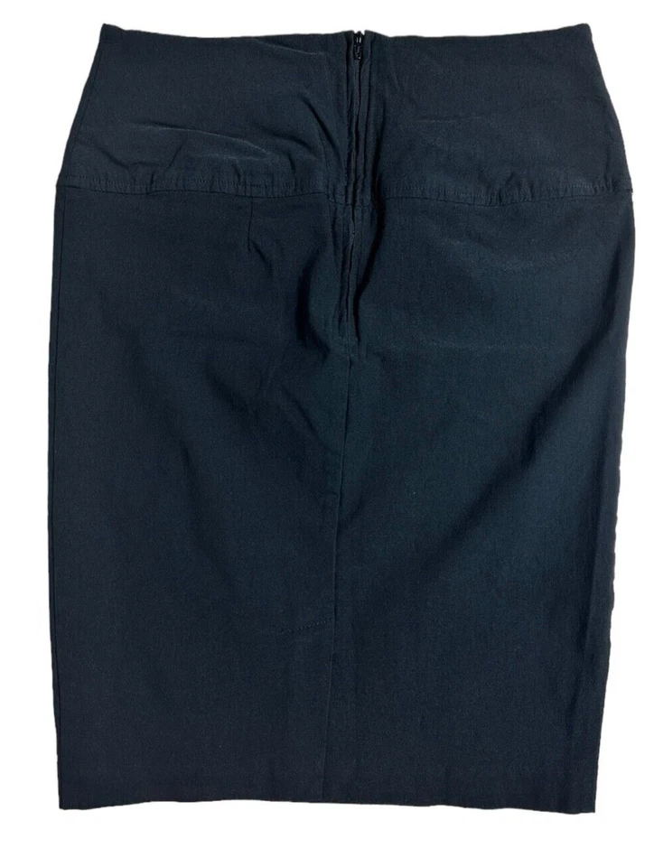 BCX Junior's High Rise Pencil Skirt w/ Button Detail Stretch Size 9 Black - Image 3 of 4