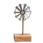 Cwi Gifts Simple Windmill Table Sitter - 8 inch Galvanized Metal Windmill - F.