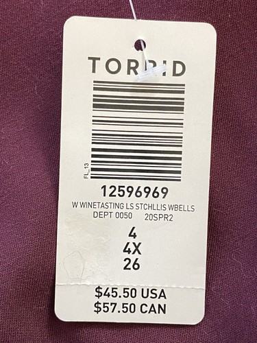 Torrid Challis Bell Sleeve Midi BabyDoll Top Burgundy Wine Women's Size 4X NWT - Picture 10 of 14