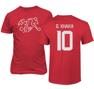 Switzerland Soccer #10 Granit Xhaka World Football Fa Adult and