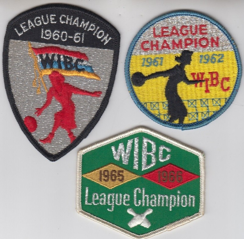 3 Vintage WIBC League Champion Bowling Patches 1960 - 1961 - 1962 1965 - 1966