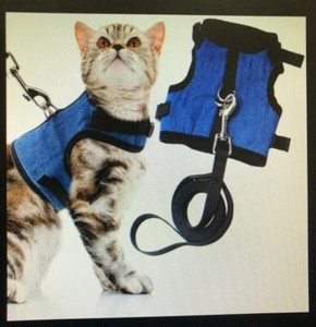 SCENEREAL Cat Harness with Lead Set, Adjustable Cat Vest Harness and Leash. L