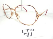Vtg 80s Unmarked Sun Eyeglass Frame Gold Rose Womens LTO-71 