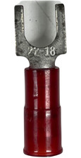 SPADE TERMINAL 25 PACK 22-18 8 RED NYLON FORK ELECTRICAL CONNECTOR MADE N USA