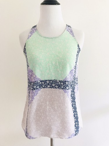 J Crew Widowpane Silk Halter Top Womens Size 00 Purple Floral Sleeveless - Picture 3 of 11