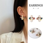 Freshwater Pearl Handmade Petal Flower Earring Women Color Fashion Jewelry Retro