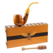 Savinelli Miele Smooth Finish 614 Honey Finish Briar Tobacco Pipe, 6mm Filters
