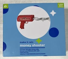 Rite Aid Home Make It Rain Money Shooter with 100 Play Money Bills NIB Sealed