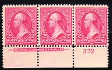 MOstamps - US #267 Mint OG NH Plate # Strip of 3 - Lot # MO-11A SCV $57.50