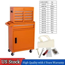 5-Drawer Tool Chest w/ 154pcs Tools Rolling Tool Storage Cabinet Metal Tool Cart