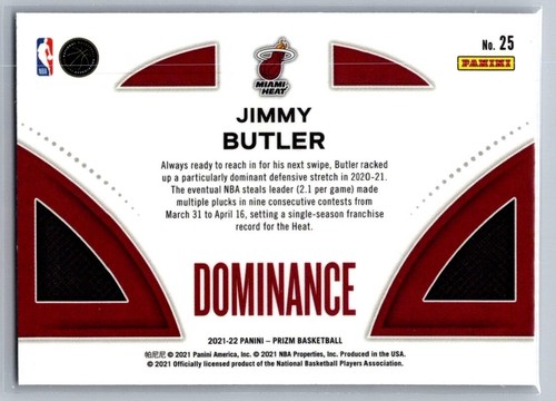 2021-22 Panini Prizm -Jimmy Butler Dominance #25 - Picture 2 of 2