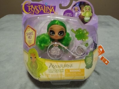 CRYSTALINA Aventurine Color Changing Sprite, Amulet + Moon Stand - Light Up NEW!