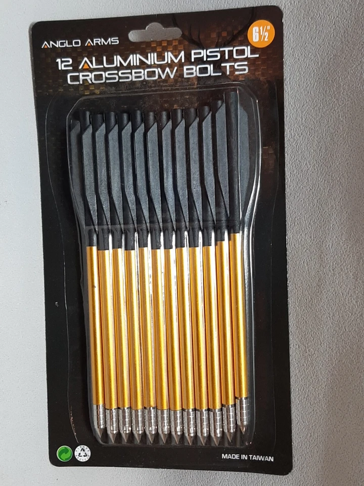 ANGLO ARMS 12 St. ALU ARMBRUST PFEILE für Pistolenarmbrust - 6,5 " - NEU & ovp - EAS 029