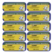 10X AZDENT Dental Orthodontic Metal Monoblock Brackets Mini Roth.022 Hooks 345