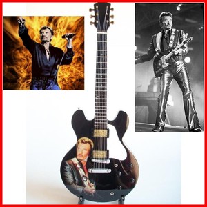 Johnny Hallyday Keychain – 7cm Portrait Collection, Rock N' Roll French Cross