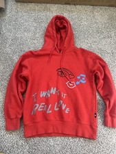 BTS DNA Hoodie Size Large Sweatshirt Red Custom Graphics Cotton