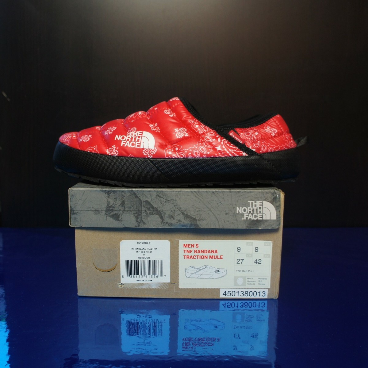 DS FW14 Supreme x The North Face Traction Mule Slippers RED DS FW14 Supreme x The North Face Traction Mule Slippers RED