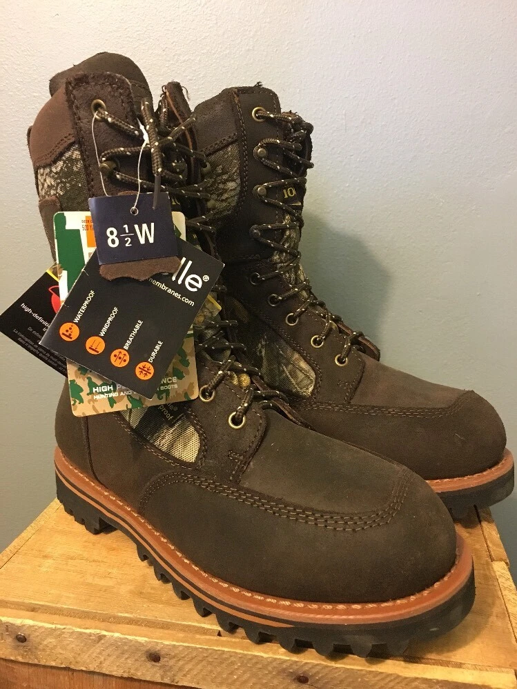 NWT Tecs Leather Hunting Boots Mens 8.5 W Realtree Camo Waterproof Insulated New
