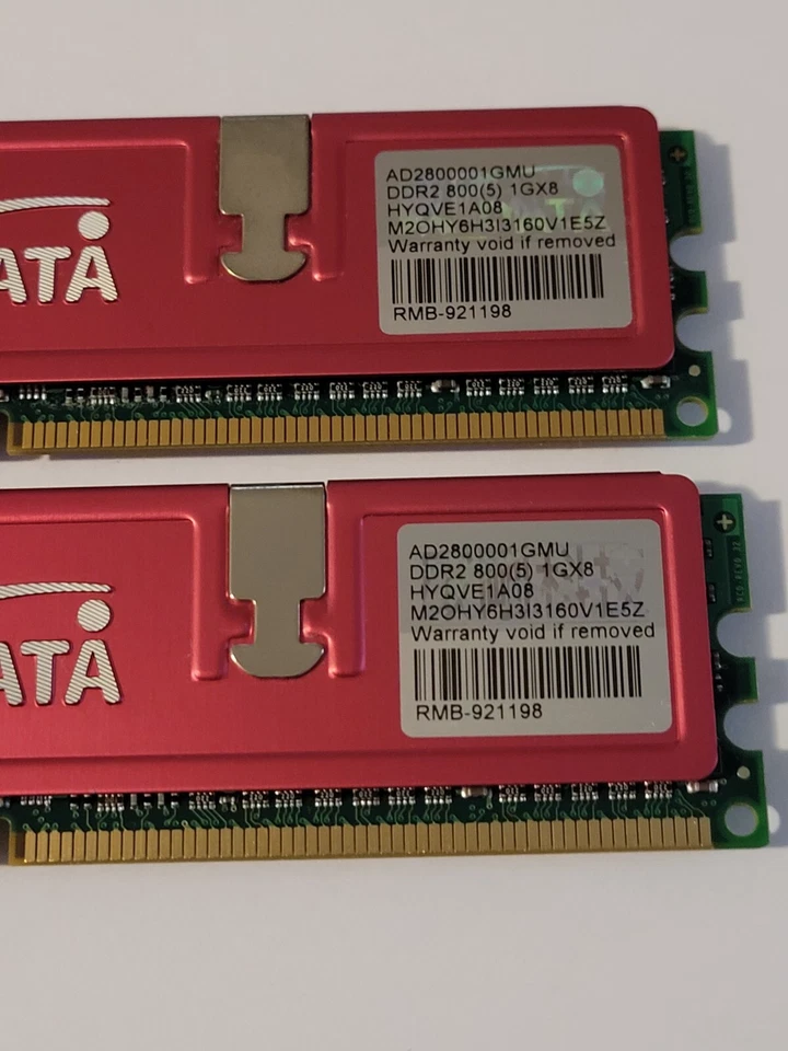 ADATA 2GB (2x1GB) DDR2 800(5) 1GX8 AD2800001GMU RMB-921198 - Image 4 of 4