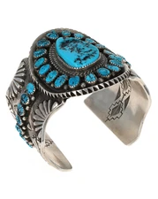 Natural Free-Form Sleeping Beauty Turquoise Cluster Bracelet By Glenn Livingston