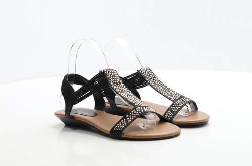 Sandalo Sole Sister donna nero poliestere Slingback UK 4 EU 37 - Foto 4 di 12