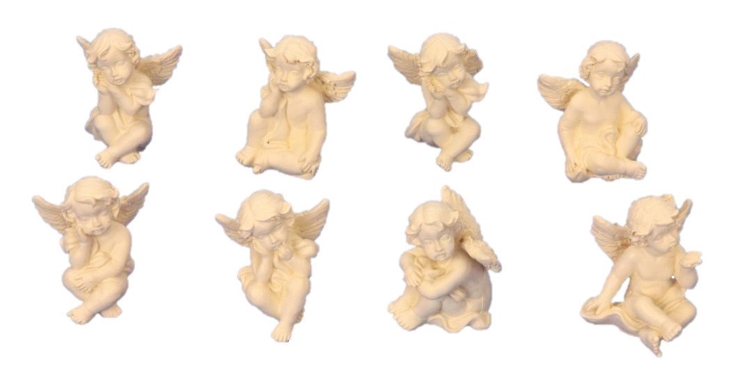 8 verschiedene kleine Engel Figuren je 3 cm Engelfigur Tischdekoration Hochzeit