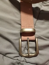 Vintage New York & Company Belt Pink Women's Leather Suede Size Large Cut Outs 