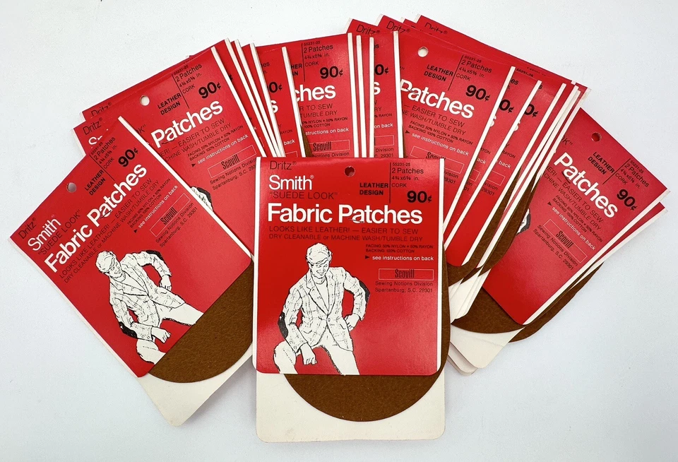 VTG Dritz Smith Suede Look Fabric Elbow Patches Cork Brown 4 3/4" x 6 5/8" 25 pr - Image 2 of 4