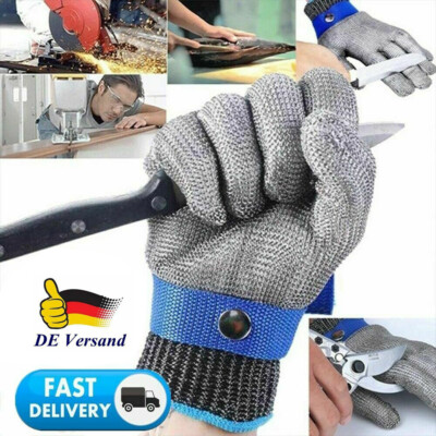 Edelstahl Stechschutzhandschuhe Kettenhandschuh Sicherheits-handschuh L Größe