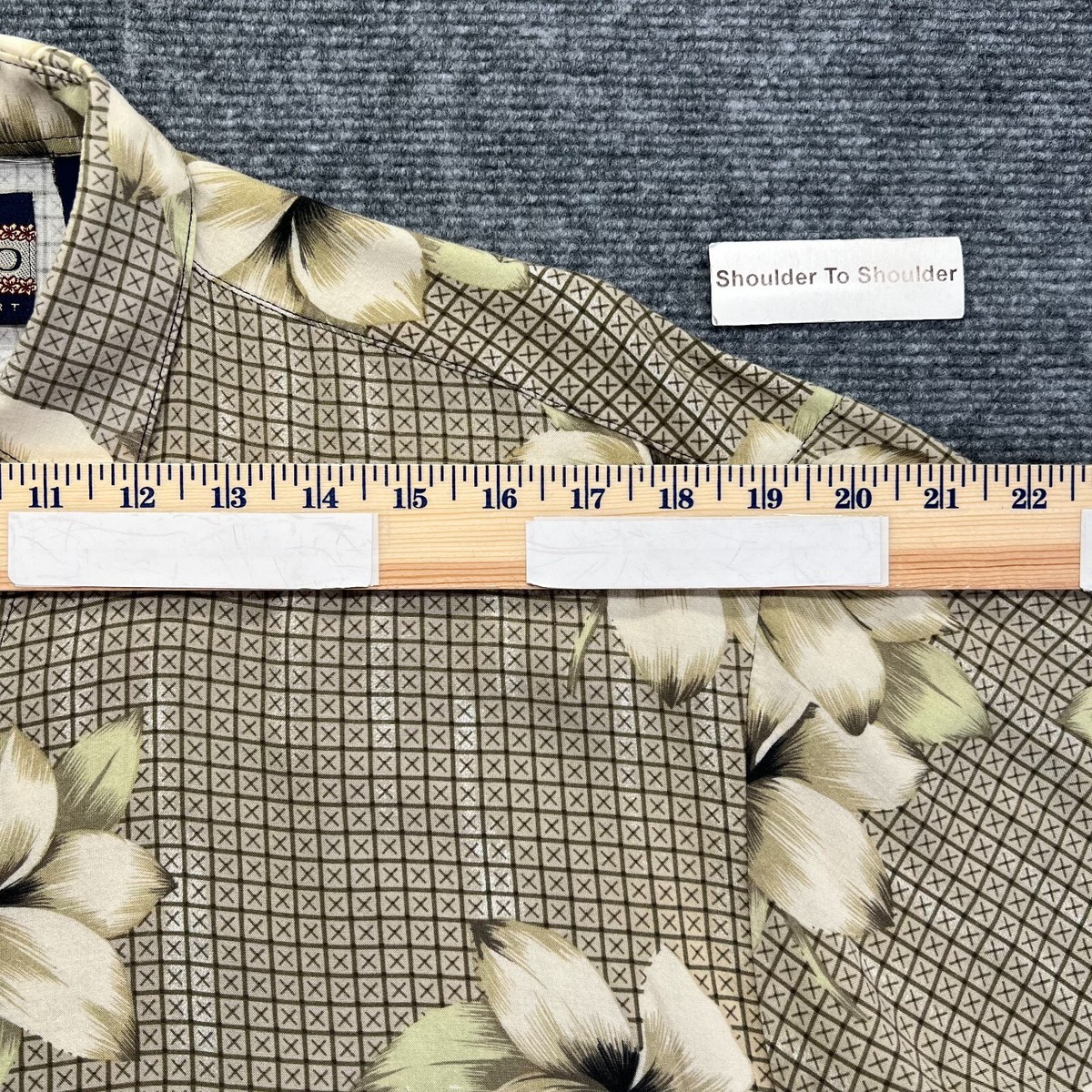 Vtg Ringo Sport Shirt Mens Small Beige Green Floral Short Sleeve