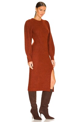 Rag and Bone Liana High Slit Long Sleeve Midi Dress Rust US L Org $450 |  eBay