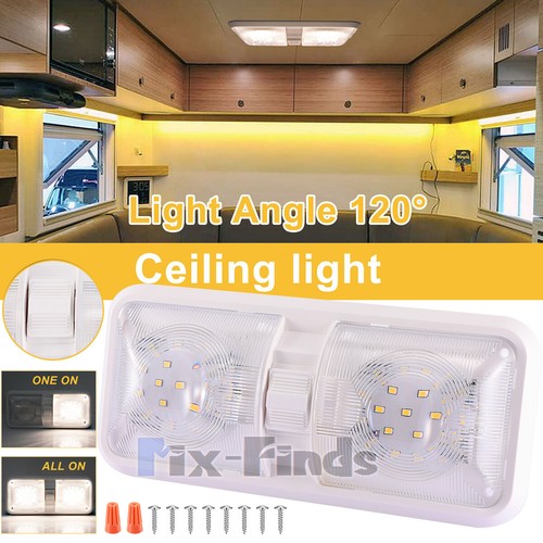 12V Led RV Ceiling Dome Light LED Interior Lighting Car Trailer Camper Motorhome - Picture 3 of 17