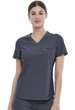 Pewter Cherokee Scrubs Form Tuckable V Neck Top CK819 PWT