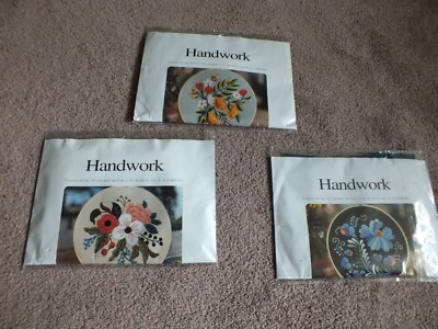 Set 3 Needlepoint kits called Flirtatious Twirling Fabric Thread Directions
