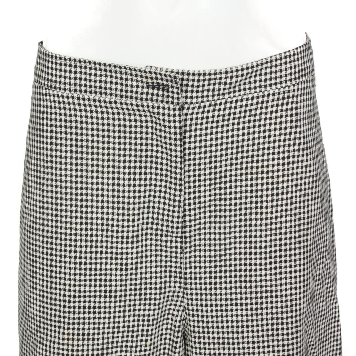 パンツ Alexander McQueen Check Cropped Slacks Alexander McQueen Wide Leg Capri Crop Pants Black Gingham