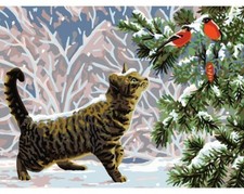 "Christmas Eve" Printed Needlepoint Tapestry Canvas 10513W