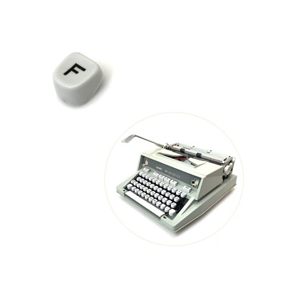 White F Key for Hermes 3000 Typewriter Vtg Media Boxy Keyboard Keytop Part