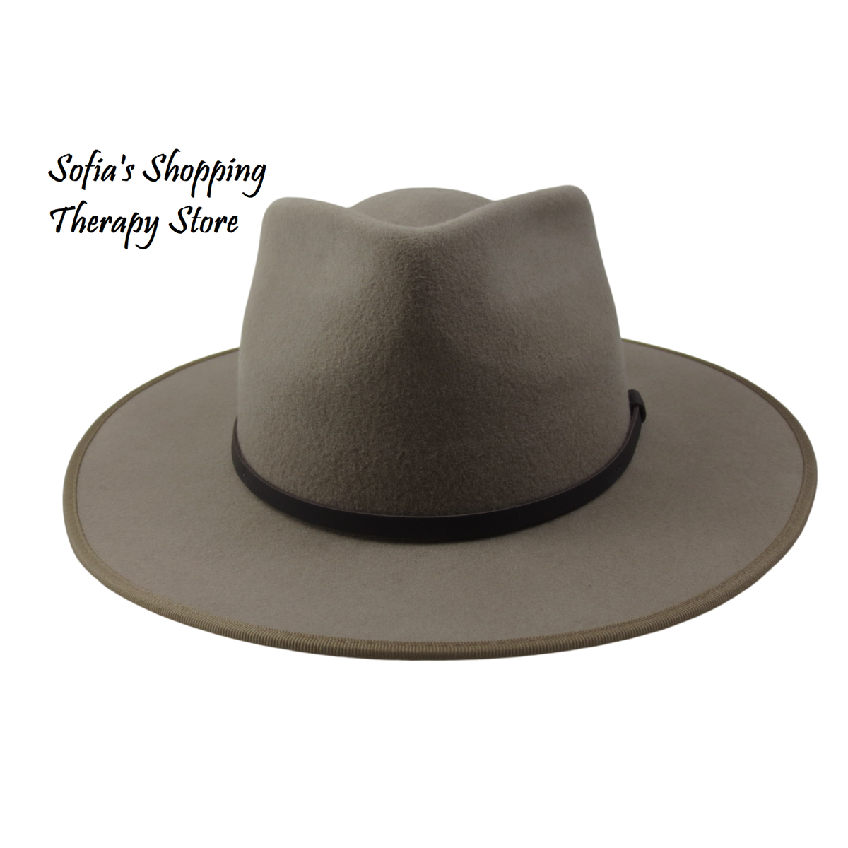 Will+Bear Calloway Cream | White Felt Sun Hat Unisex 100 % Wool Calloway Fawn - Light Brown Wide Brim Fedora Hat – Will  main image 4