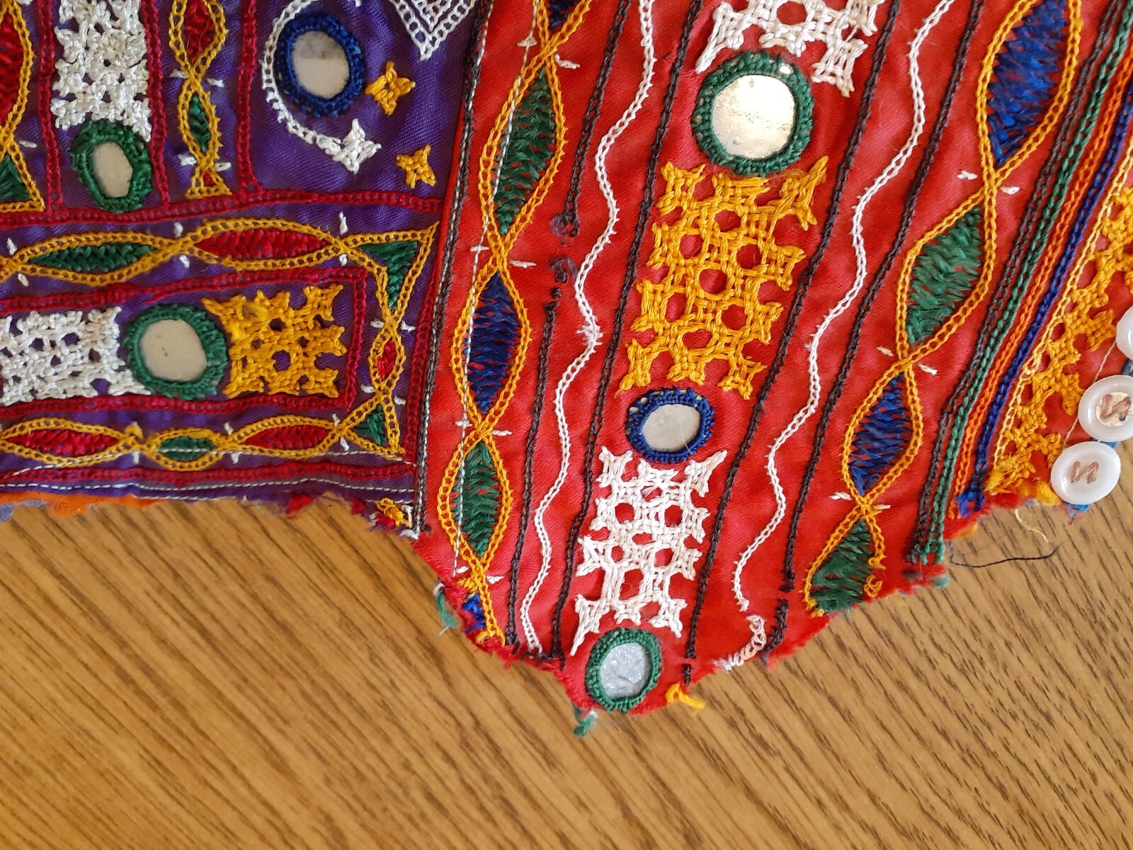 Patchwork Quilt Embroidered Handmade Panel Mirror… - image 20