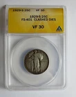 1929 S STANDING LIBERTY QUARTER  FS 401 DIE CLASHED OBVERSE E ERROR ONLY 4 KNOWN